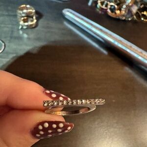 Silver Ring with Clear Stones